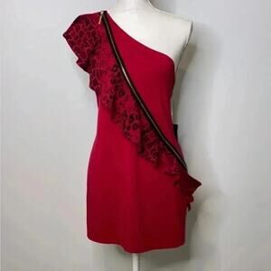 Rocawear red & black off the shoulder Snake Zipper Blouse plus size